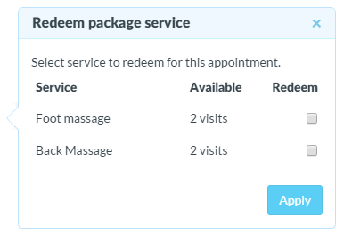 Redeem package service