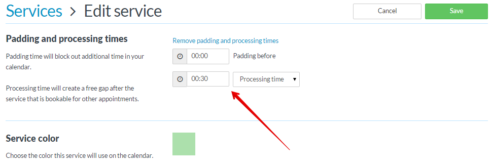 Add processing time
