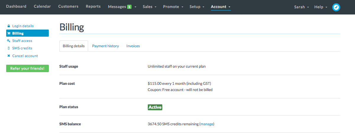 Manage your account and billing
