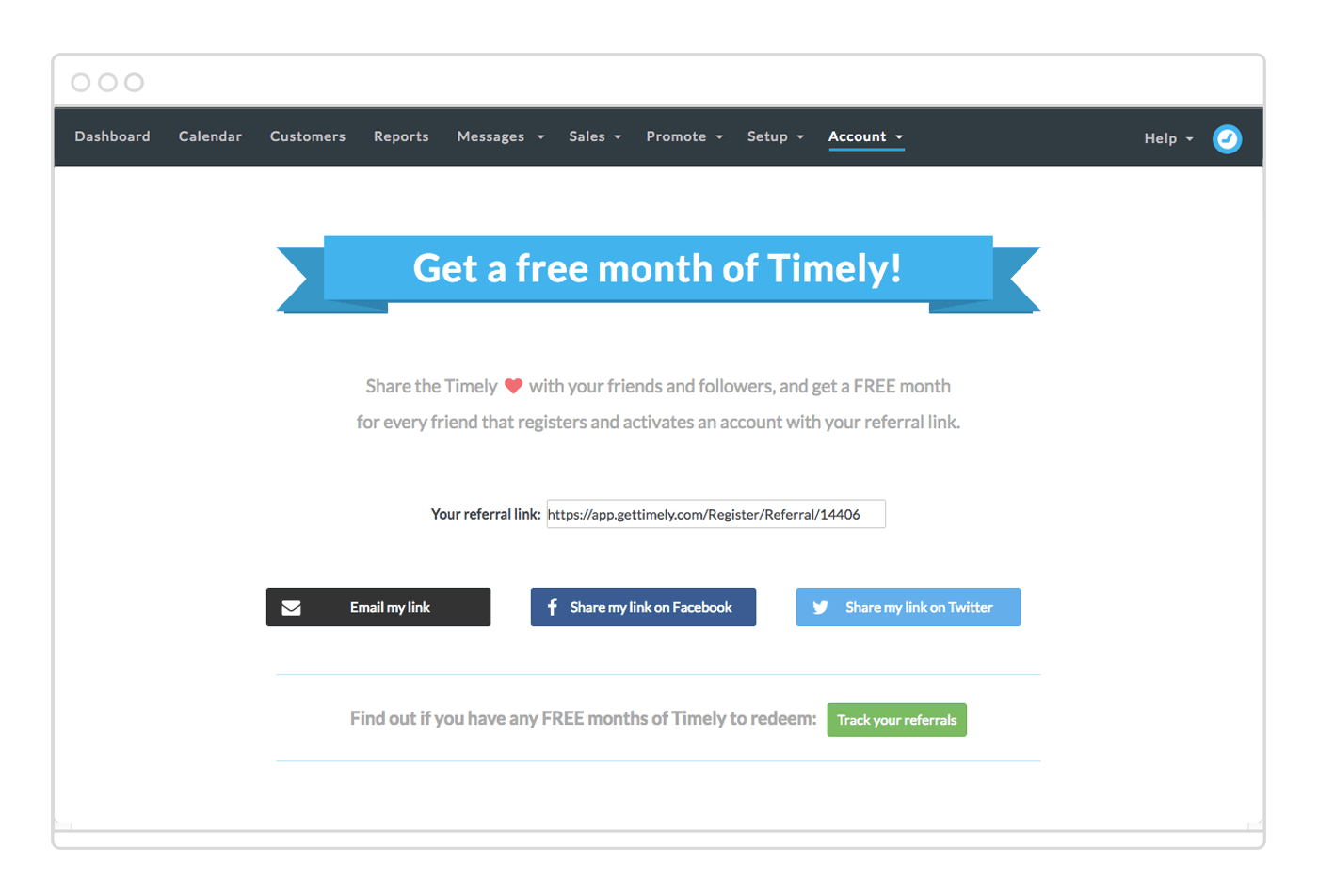 Timely referral gets you a free month