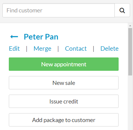Customer Sidebar Credit Button
