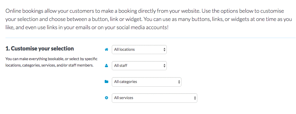 Book now button options