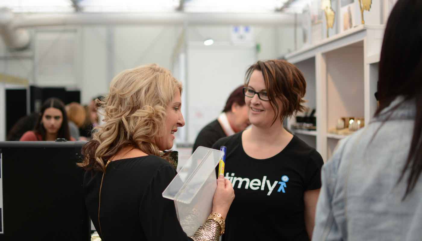 Larissa chatting with the movers and shakers at Beauty Expo Australia 2016