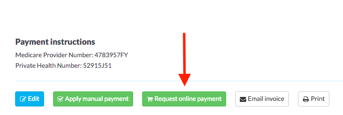 Request payment online through Timely