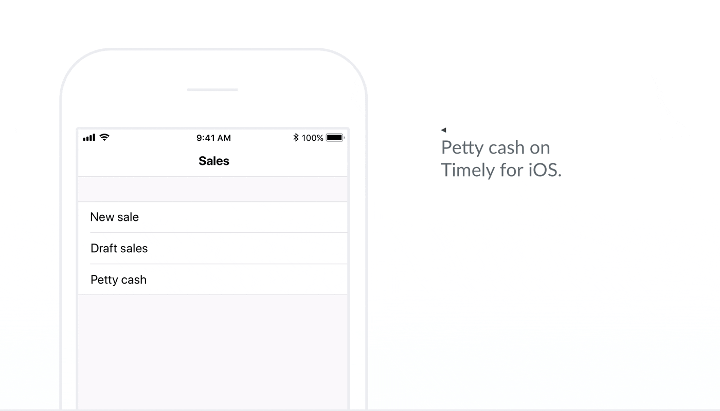 Petty Cash in Timely for iOS