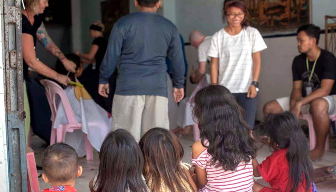 Hair Aid teaching in Cambodia