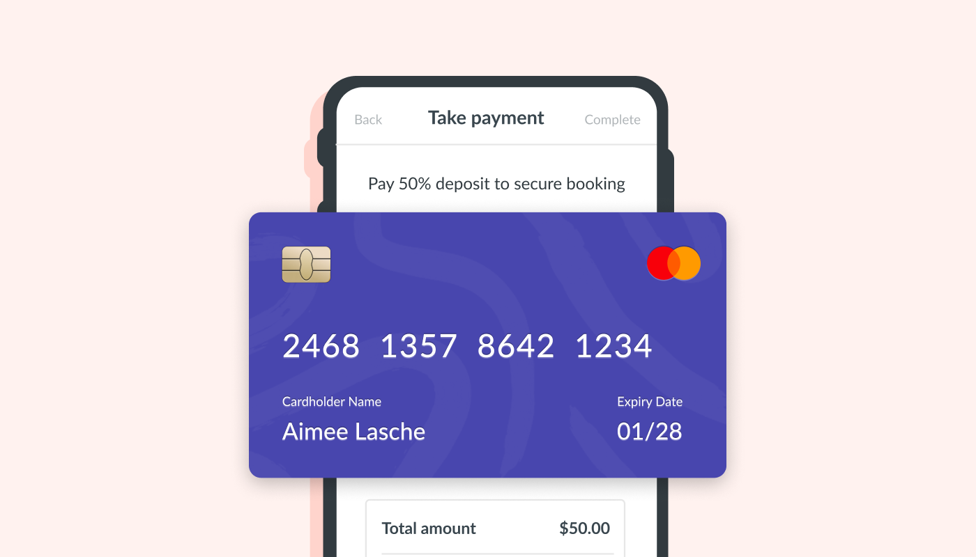Illustration of the Timely app and using deposits and cancelation fees to protect your salon revenue